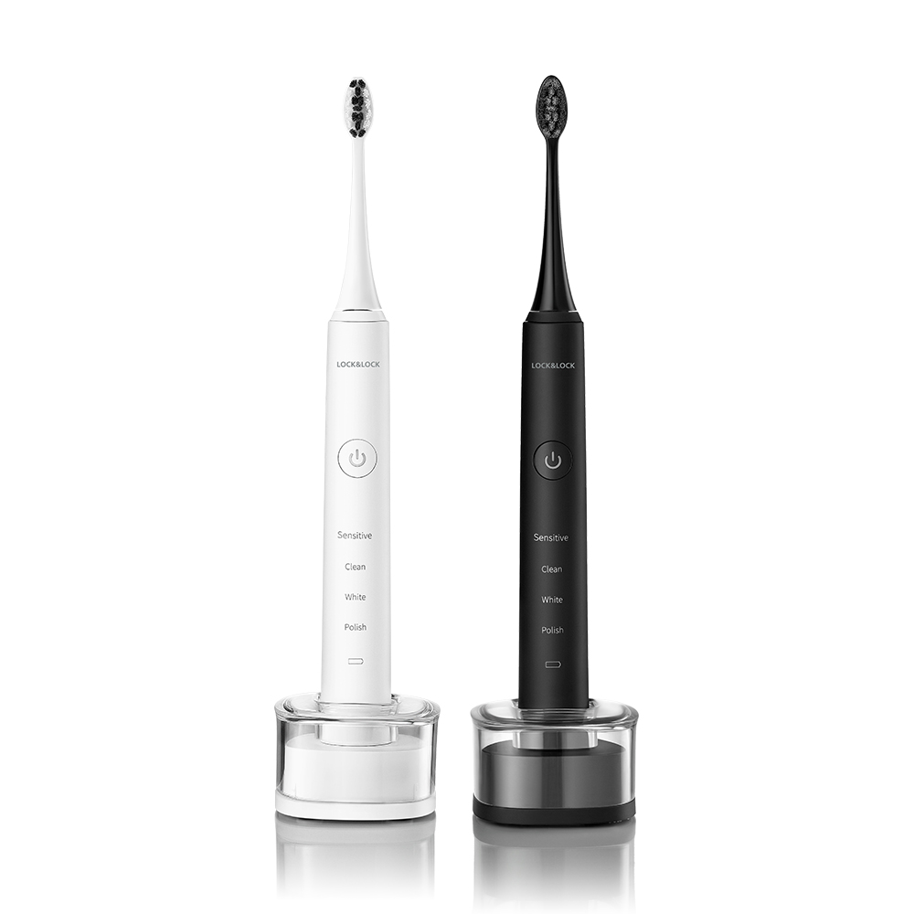 Electric toothbrush Wireless, Rechargeable, 2 Replacement Brush Heads - White, Black - ENR346, , large image number 1